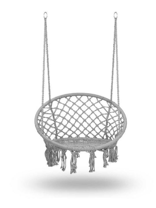 Boho Hängende Garten & Veranda Schaukel Sessel Rattan Grey Belastbarkeit bis 150kg L80xB63xH100cm