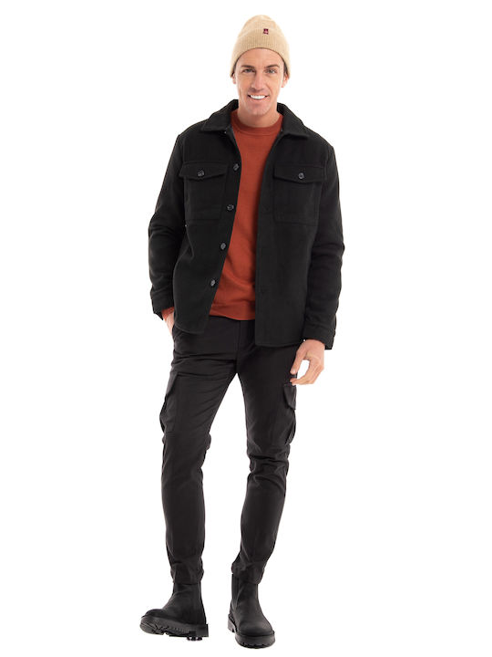 Μακρυμάνικo Overshirt Μαύρο