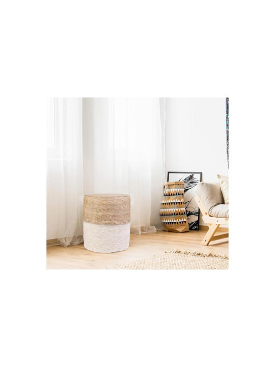 Garden Stool Rattan Beige 35x35x41cm