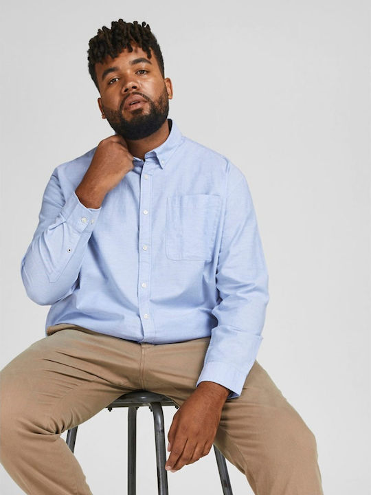 Long-sleeved Cotton Shirt Cashmere Blue