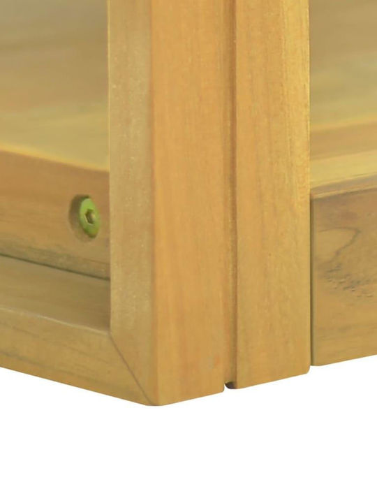 vidaXL Floor Bathroom Shelf Wooden with 2 Shelves 60x45x35cm Brown