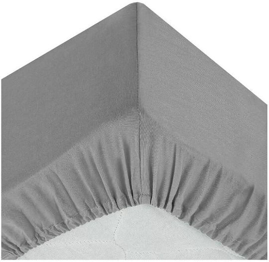 Atmosphera Drap House Чаршаф Кралица с Еластична Лента 160x200см Сив