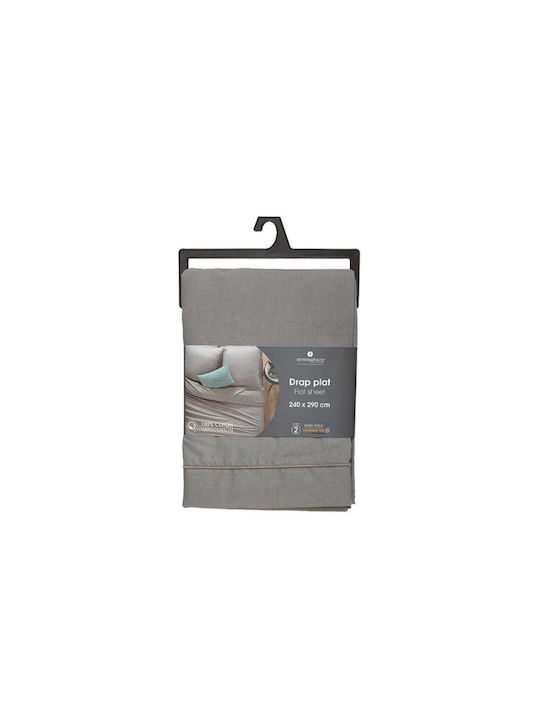 Atmosphera Countertop Super-Double Bed Sheet 240x290cm Gray