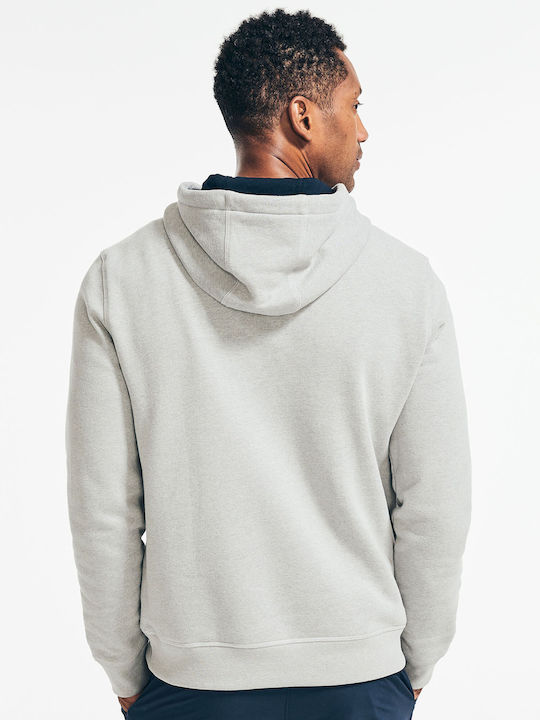 Nautica Herren Sweatshirt mit Kapuze und Taschen Gray