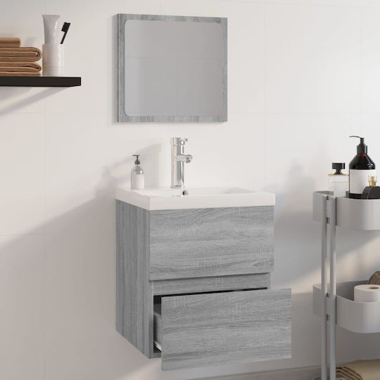 vidaXL Waschtisch mit Waschbecken & Spiegel L41xB38.5xH45cm Grey Sonoma
