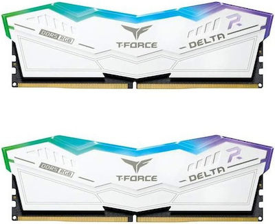 TeamGroup Delta RGB White 32GB DDR5 RAM with 2 Modules (2x16GB) and 5600 Speed for Desktop