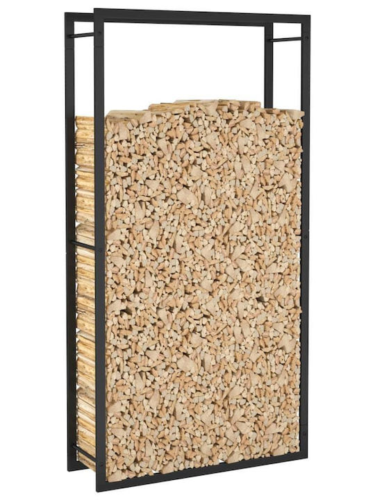 vidaXL Metalic Raft Depozitare lemne 80x28x154cm Negru