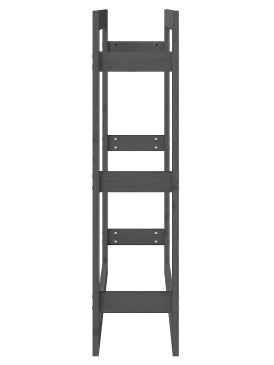 vidaXL Ξύλινο Κουτί Αποθήκευσης Ξύλων 80x25x100cm Γκρι