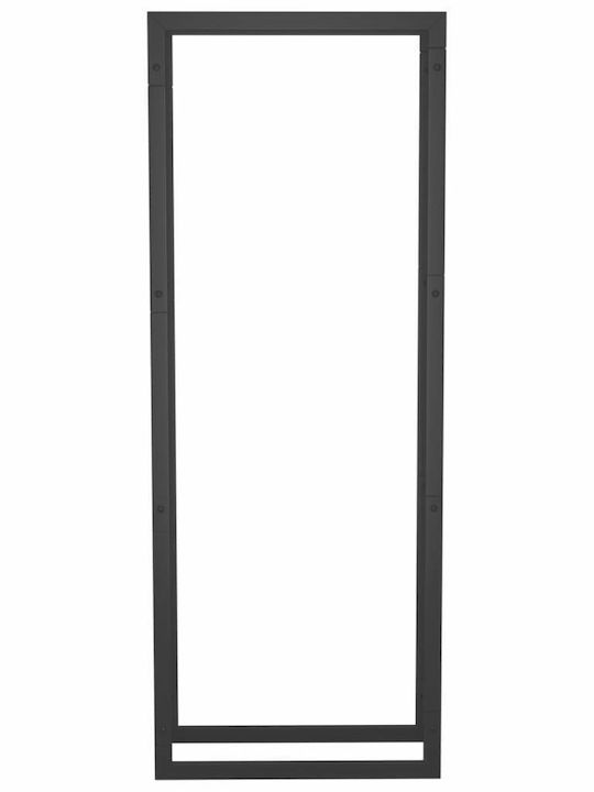 vidaXL Metallic Firewood Box 50x28x132cm Black