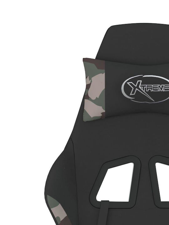 vidaXL 3143732 Fabric Gaming Chair with Footrest Black Camo