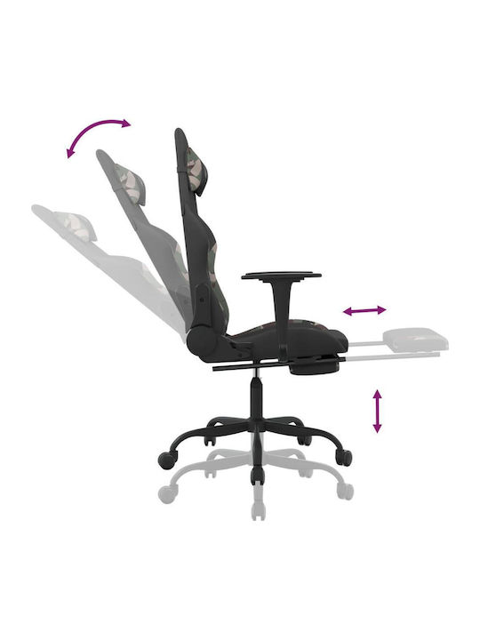 vidaXL 3143732 Fabric Gaming Chair with Footrest Black Camo