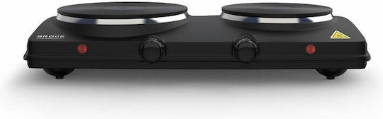 Brock EP 2000 BK Countertop Burner Emaille Double Schwarz
