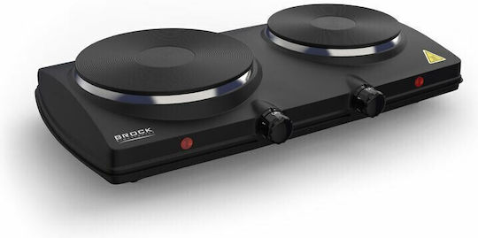 Brock EP 2000 BK Countertop Burner Emaille Double Schwarz