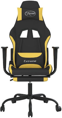 vidaXL 3143726 Fabric Gaming Chair with Footrest Black / Yellow