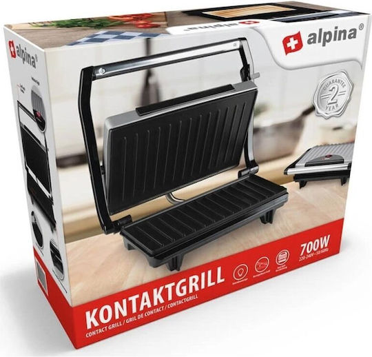 Alpina Appliances Τοστιέρα Γκριλιέρα 700W Inox