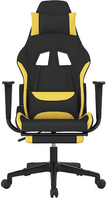 vidaXL 3143746 Fabric Gaming Chair with Footrest Black / Yellow