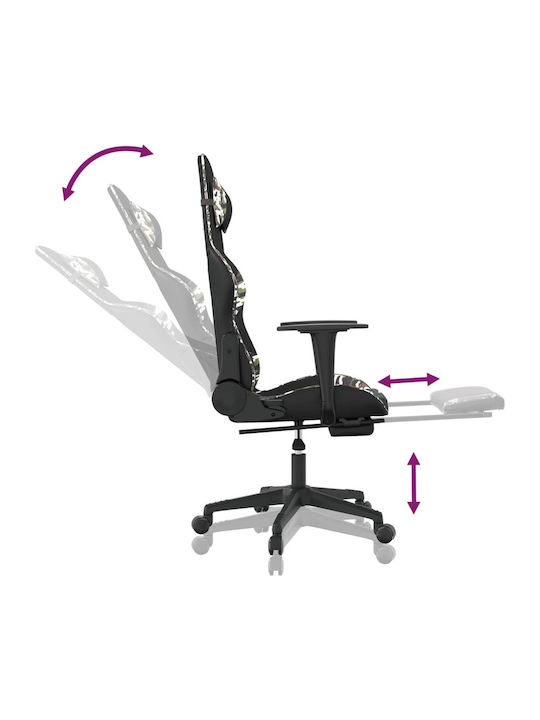vidaXL 3143774 Καρέκλα Gaming Δερματίνης με Υποπόδιο Μαύρο/Παραλλαγή