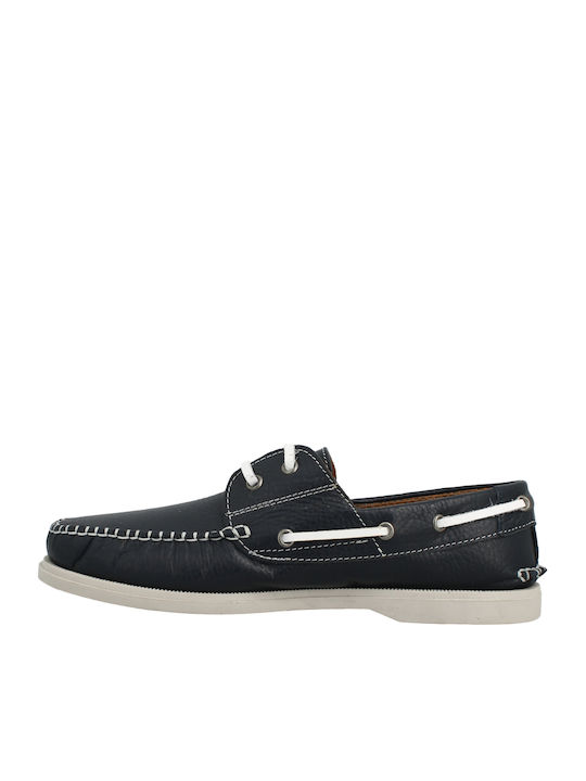 23.12 Men's Leather Boat Shoes Blue