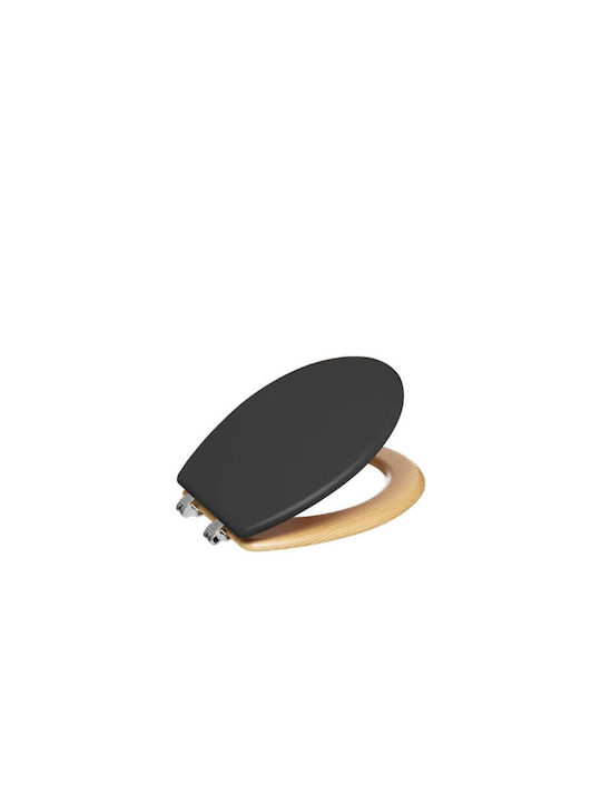 Wooden Toilet Seat 46.5x36cm Black