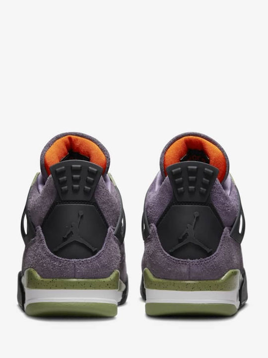 Air  4 Retro Boots Canyon Purple / Anthracite / Alligator / Safety Orange