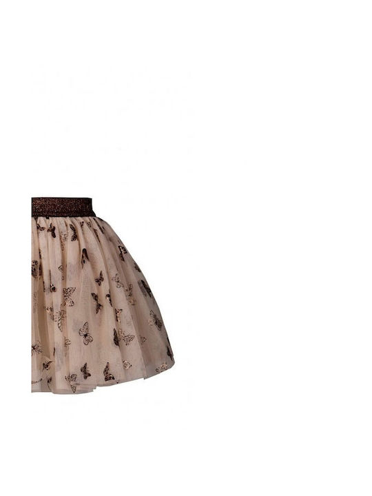 M&B Kid's Fashion Tutu Skirt Butterflies beige/ brown A265