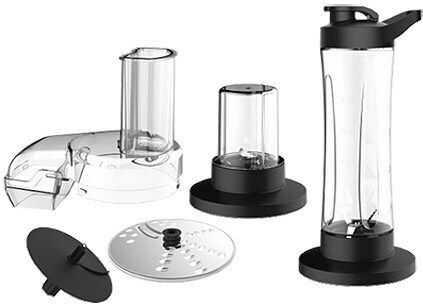 Gotie GBW-1000C Multifunktions-Food-Prozessor 400W mit Behälter 500ml und Blender-Kanne Schwarz