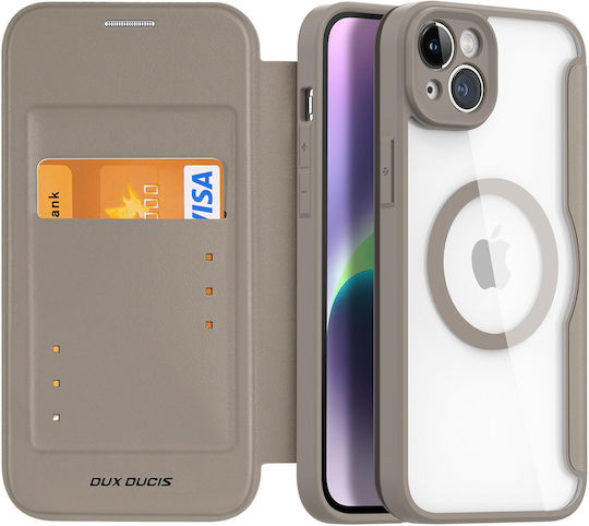 Dux Ducis Skin X Pro Book Synthetic Leather Beige (iPhone 14 Plus)