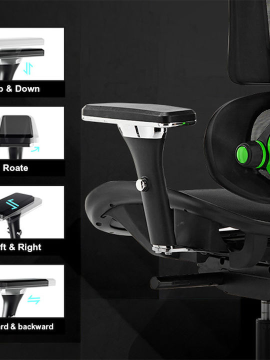 Eureka Ergonomic Typhon Artificial Leather Gaming Chair with Adjustable Arms Green
