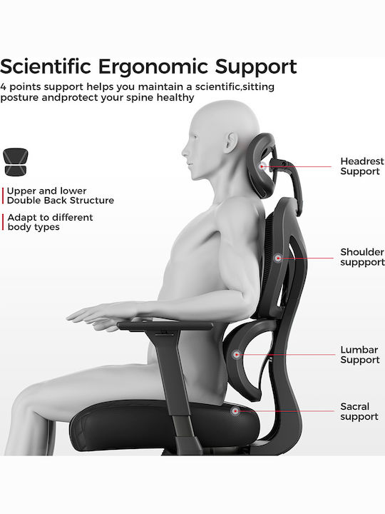 Eureka Ergonomic Norn Fabric Gaming Chair with Adjustable Arms Gray