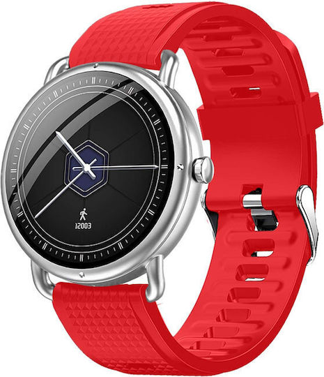 DAS.4 SG65 Smartwatch με Παλμογράφο (Black/Red)