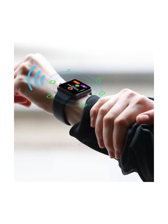 Techsuit Watchband W031 Strap Silicone with Pin Black (Apple Watch 44/45/46mm/Ultra 49mm) KF238579