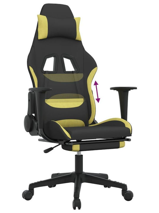 vidaXL 3143748 Gaming Chair with Footrest Black / Light Green
