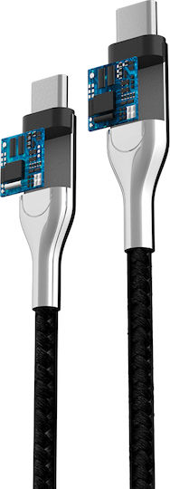 Forever Braided USB 2.0 Cable USB-C male - USB-C 60W PD Μαύρο 1.5m