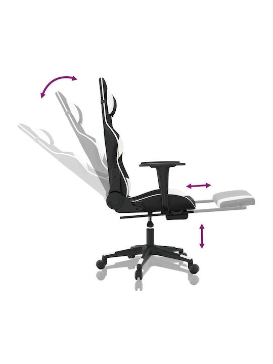 vidaXL 3143769 Gaming Stuhl mit Fußstütze Black / White