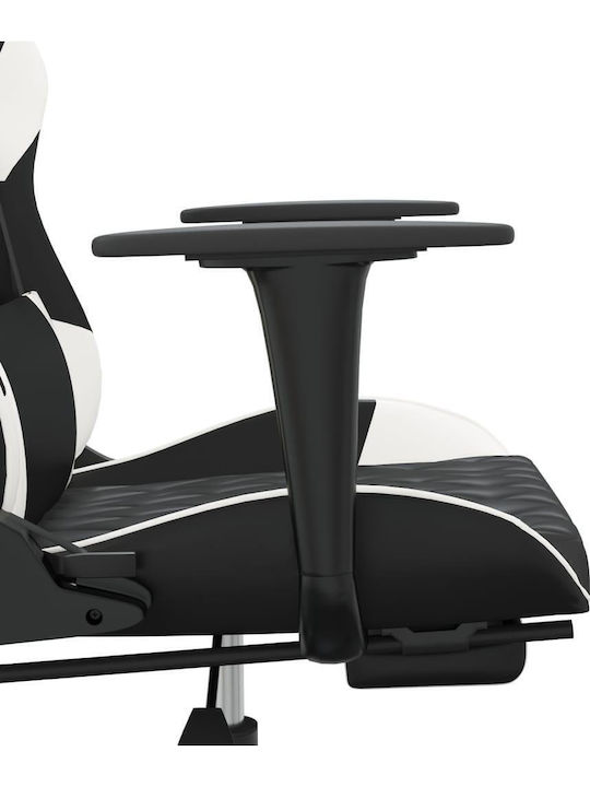 vidaXL 3143769 Gaming Stuhl mit Fußstütze Black / White