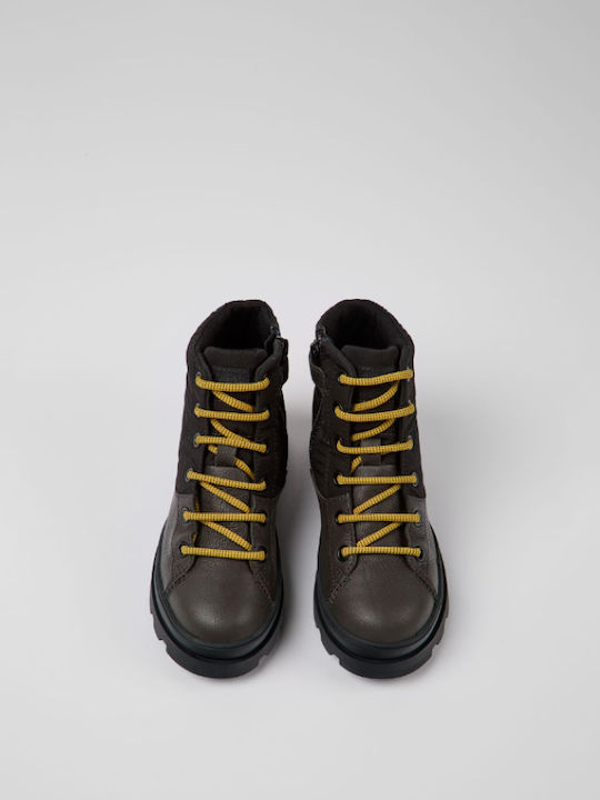 Brutus Anatomical Leather Kids Boots with Laces Gray