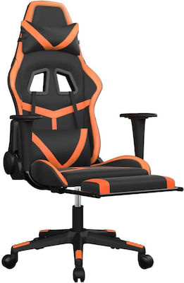 vidaXL 345440 Artificial Leather Gaming Chair with Footrest Black / Orange