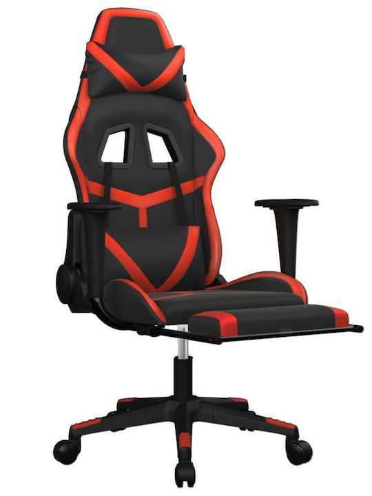 vidaXL 345435 Gaming Chair with Footrest Black/Red