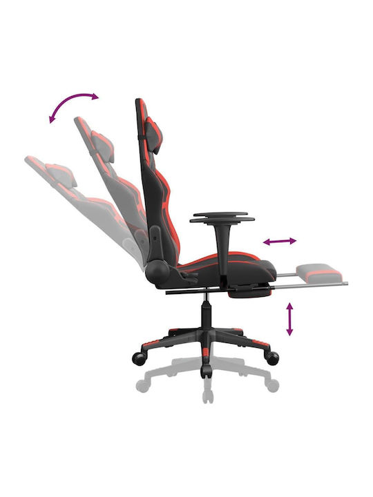 vidaXL 345435 Gaming Chair with Footrest Black/Red