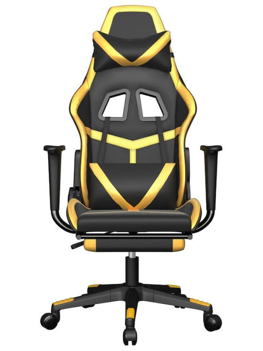 vidaXL 345436 Artificial Leather Gaming Chair with Footrest Black / Gold