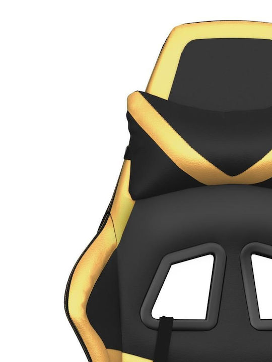 vidaXL 345436 Artificial Leather Gaming Chair with Footrest Black / Gold