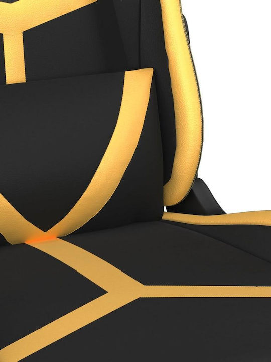 vidaXL 345436 Artificial Leather Gaming Chair with Footrest Black / Gold
