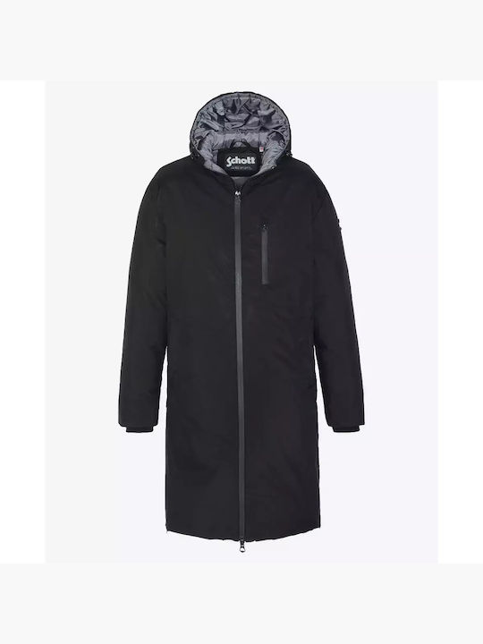 Schott - Jachetă puffer pentru bărbați FARGO long Black