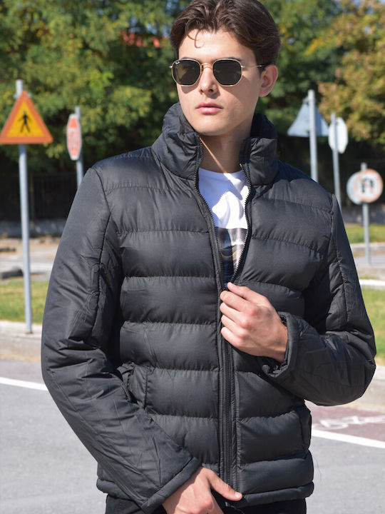 Men's Hooded Jacket, double-sided, (black-black color) (code W19)