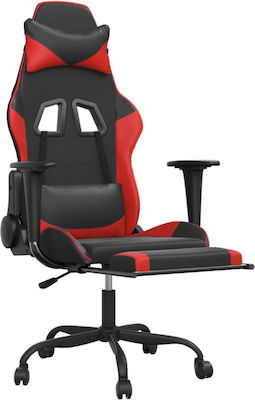 vidaXL 345412 Artificial Leather Gaming Chair with Footrest Black/Red