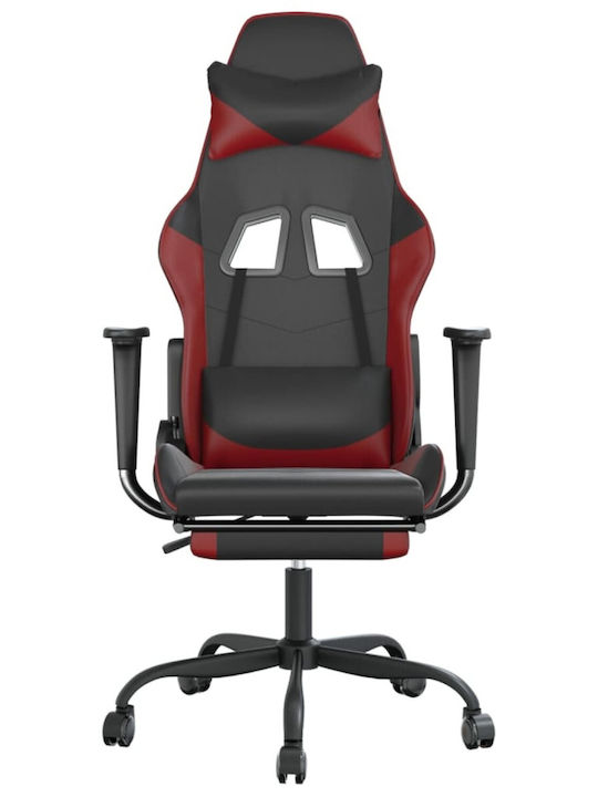vidaXL 345418 Gaming Stuhl mit Fußstütze Black/Burgundy