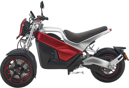 WheelnWater Ηλεκτρικό Μηχανάκι Ισχύος 5000W με Τελική Ταχύτητα 95km/h Αυτονομίας 210km Κόκκινο