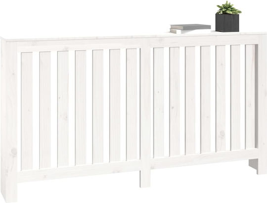 vidaXL Husă Pentru Radiator Din Lemn Masiv Alb 153x19x84cm