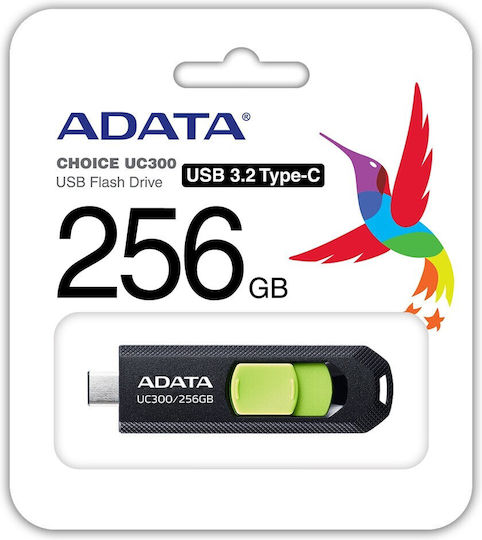 Adata UC300 256GB USB 3.2 Stick cu conexiune USB-C Negru