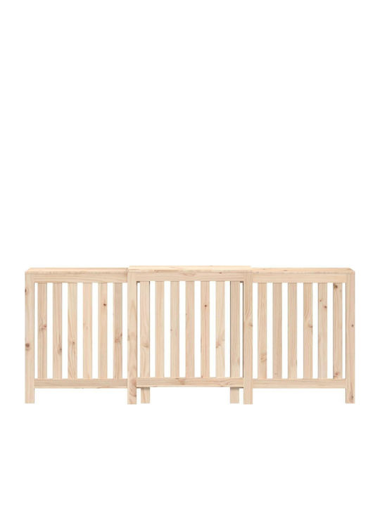 vidaXL Калориферен Капак от Масивно Дърво Кафяв 210x21x85см
